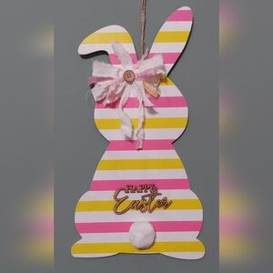Striped Easter Bunny Wall Decor